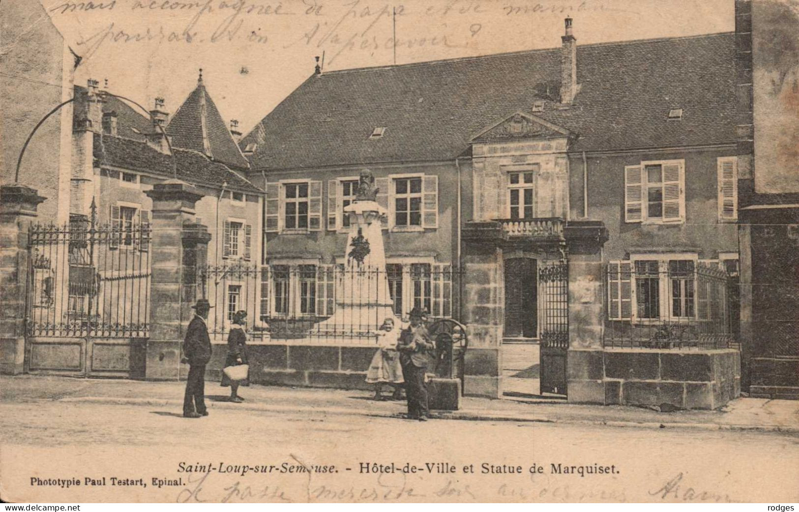 70 , Cpa Saint LOUP Sur SEMOUSE , Hotel De Ville Et Statue De Marquiset (32157.MS2) - Saint-Loup-sur-Semouse