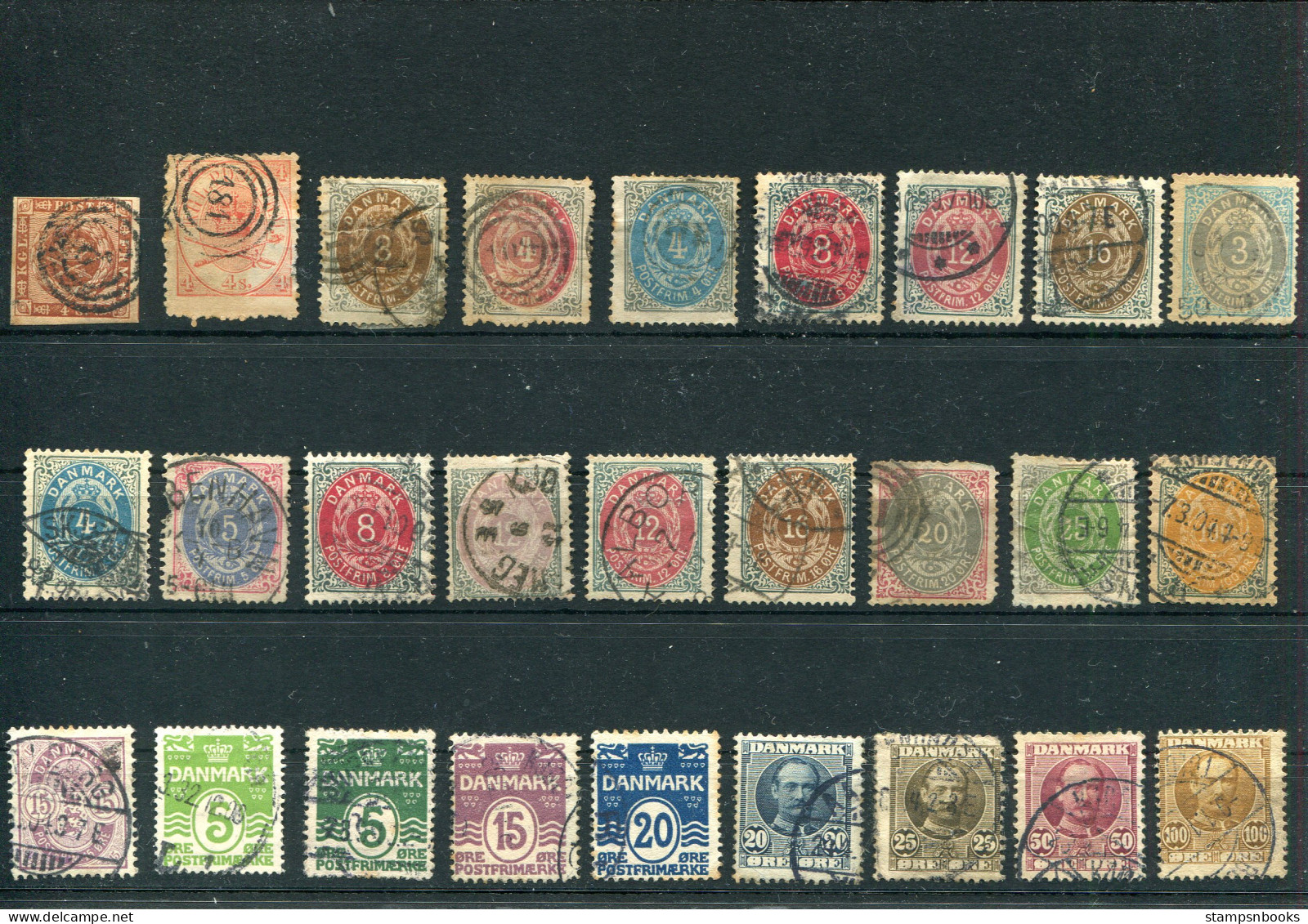 1858 - 1912 Denmark X 27 Unsorted Used Stamps (mixed Condition) - Collezioni