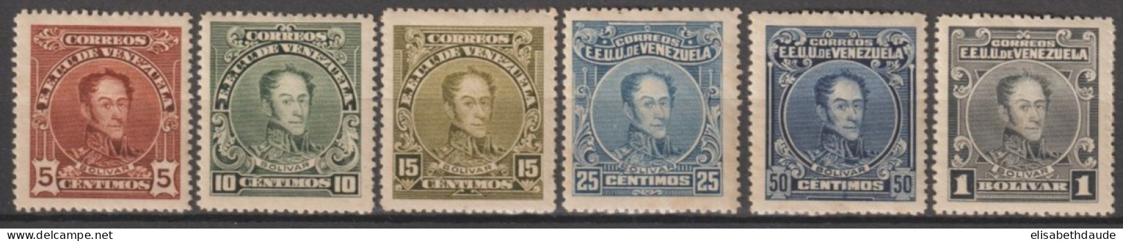 VENEZUELA - 1924 - SERIE COMPLETE YVERT N°144/151 (A) DENTELES 14 ! * MH - COTE = 165 EUR - Venezuela