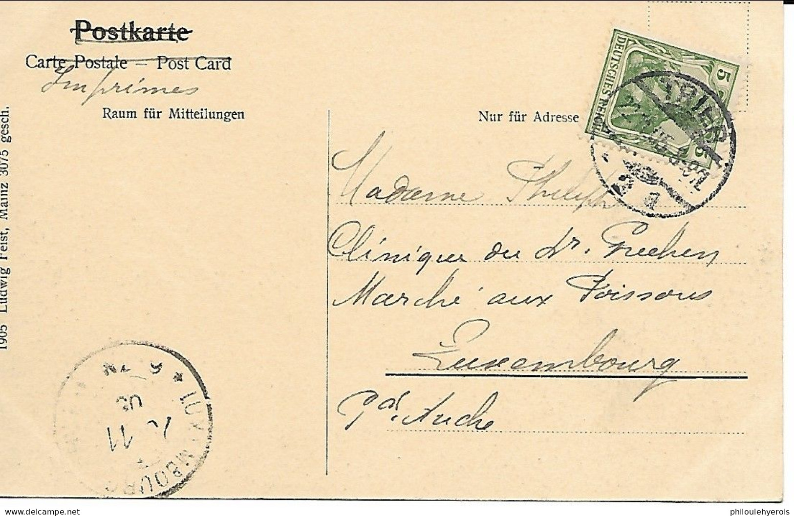 CPA ZELL MARIENBURG Mit Mosellauf 1905 Pour Luxembourg - Zell