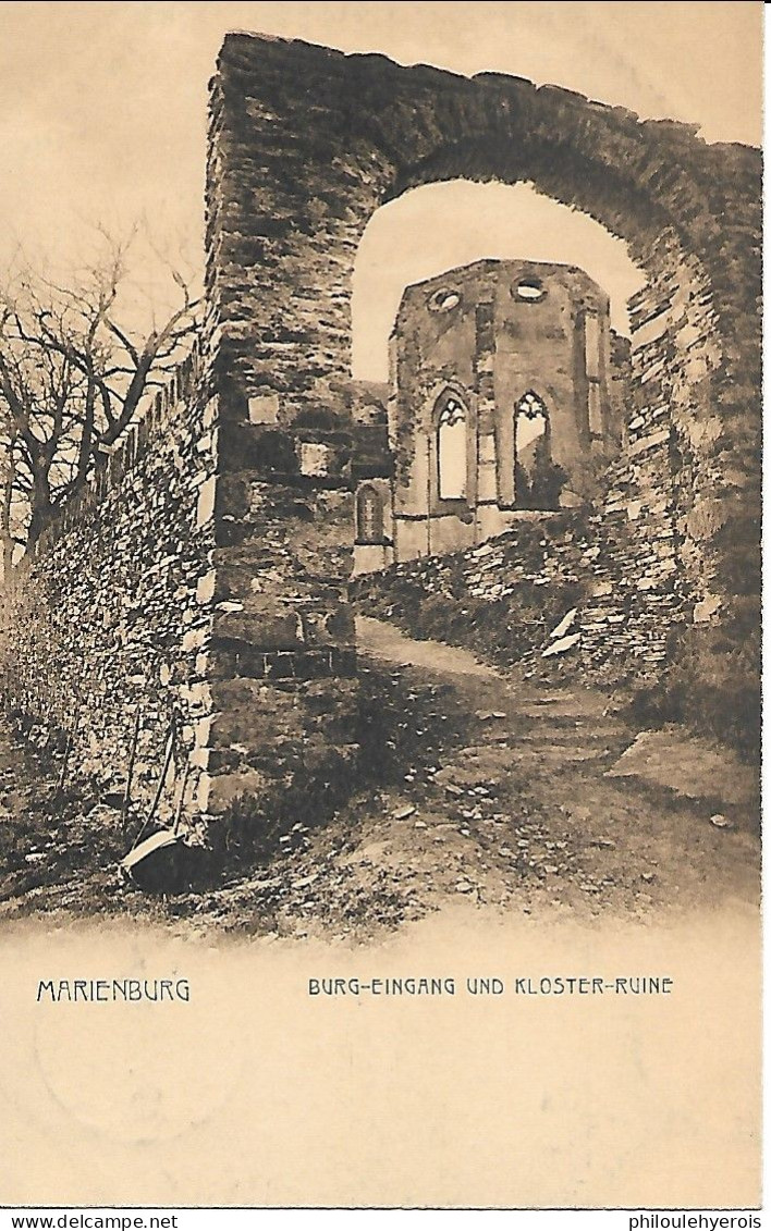 CPA ZELL MARIENBURG Burg Eingang Und Kloster Ruine 1905 Pour Luxembourg - Zell