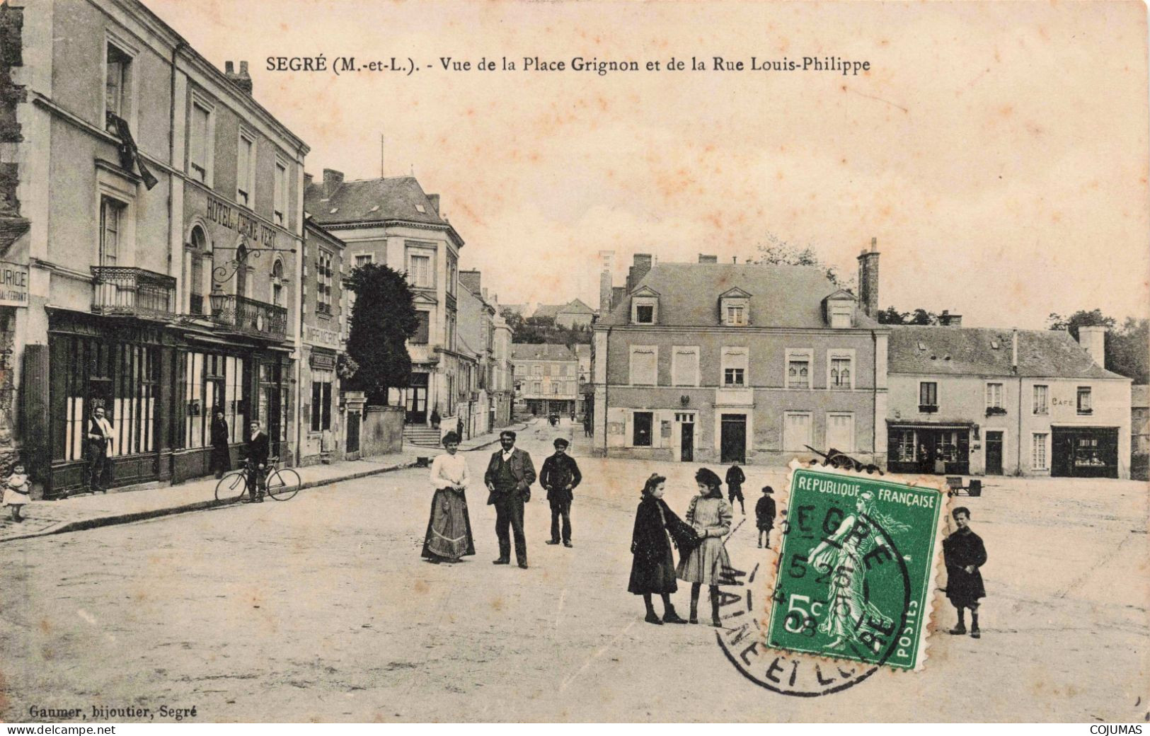 49 - SEGRE - S13799 - Vue De La Place Grignon Et De La Rue Louis Philippe - Hôtel Chêne Vert - L23 - Segre