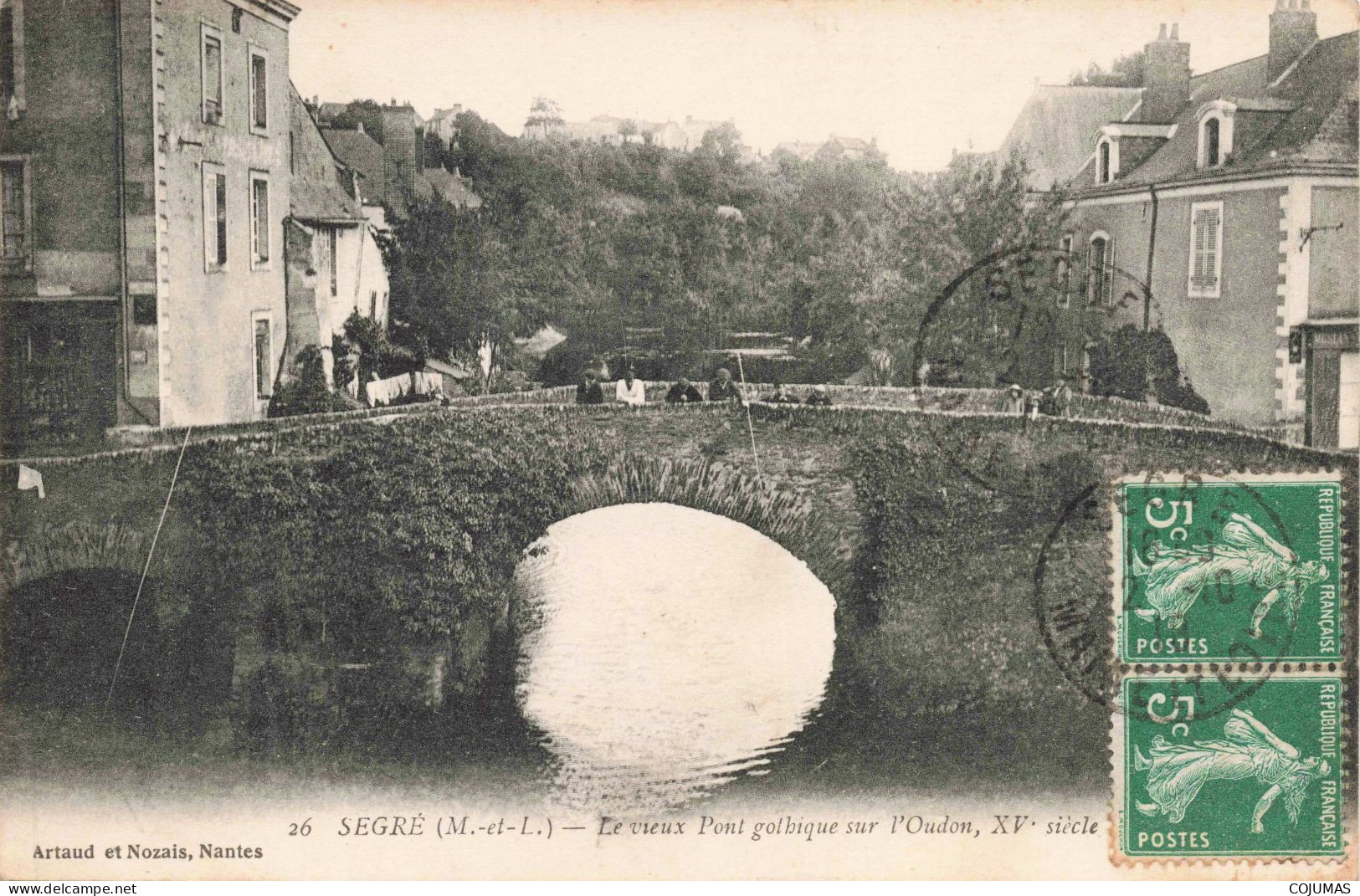 49 - SEGRE - S13802 - Le Vieux Pont Gothique Sur L'Oudon - En L'état Pli - L23 - Segre