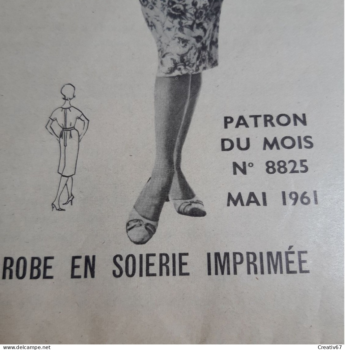 Patron Modes Et Travaux Mai 1961 Robe En Soierie Imprimée - Schnittmuster