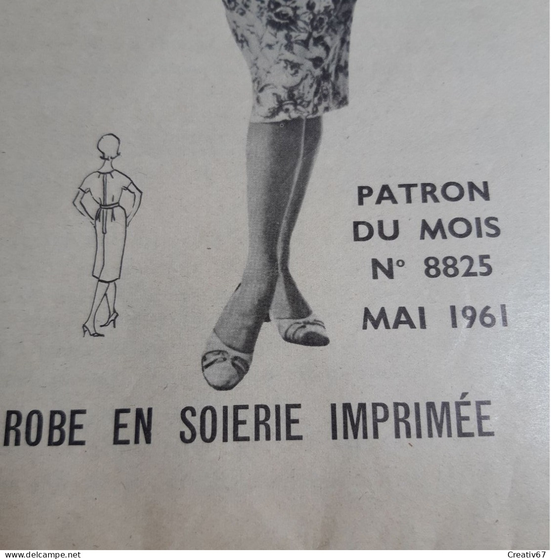 Patron Modes Et Travaux Mai 1961 Robe En Soierie Imprimée - Patrons