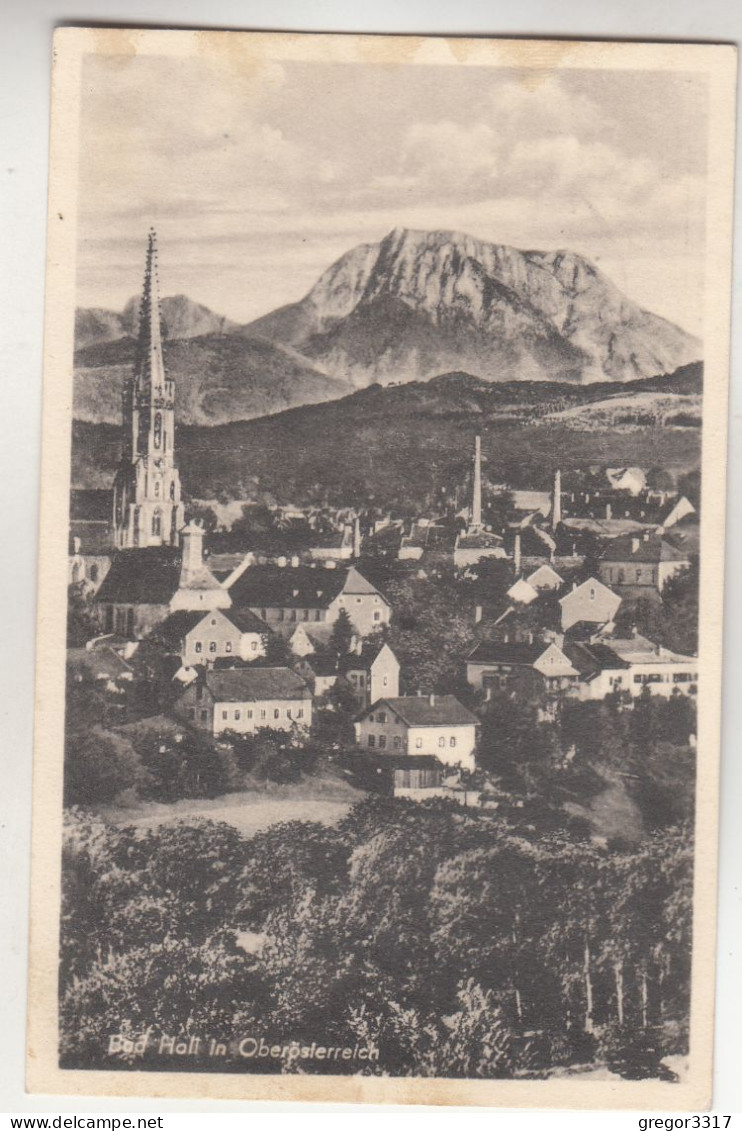 C7453) BAD HALL In Oberösterreich - Häuser Details Richtung Kirche U. Berge 1951 - Bad Hall