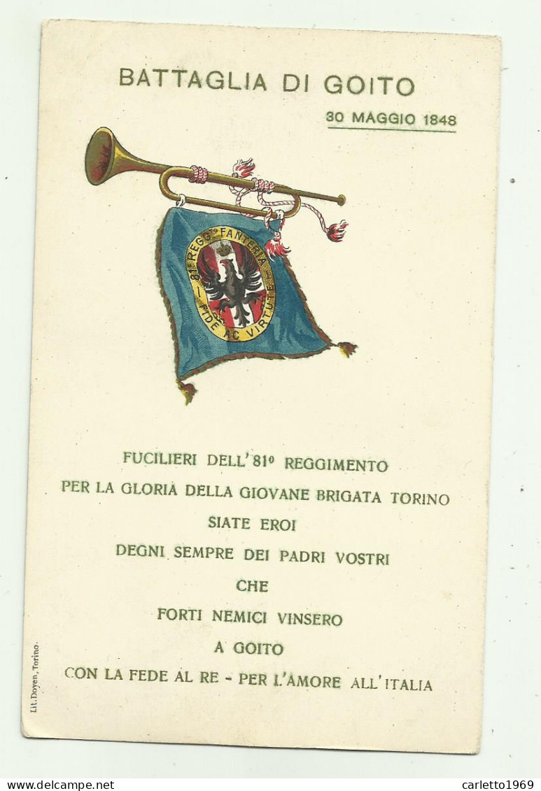 81 REGGIMENTO FANTERIA BRIGATA TORINO - BATTAGLIA DI GOITO - NV FP - Regimente