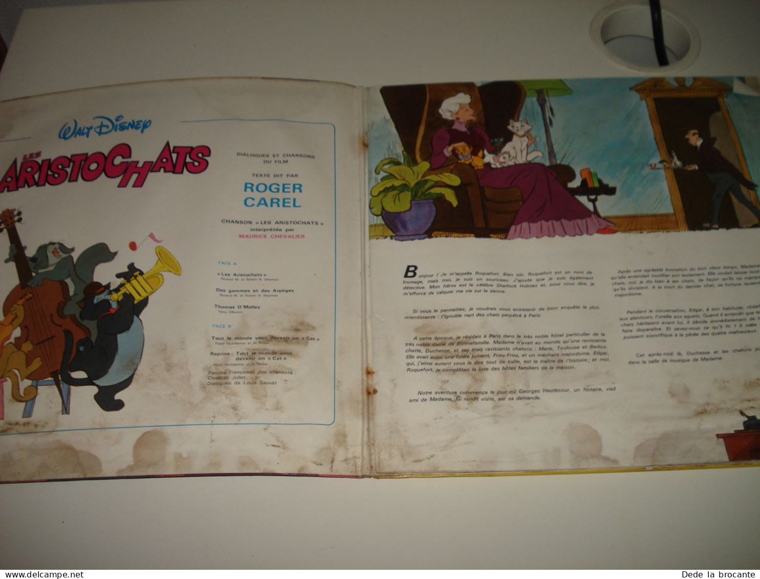 B4 / Aristochats - Roger Carel - LP - Disneyland - ST 3995 F - Fr  1971 - M/G - Kinderen