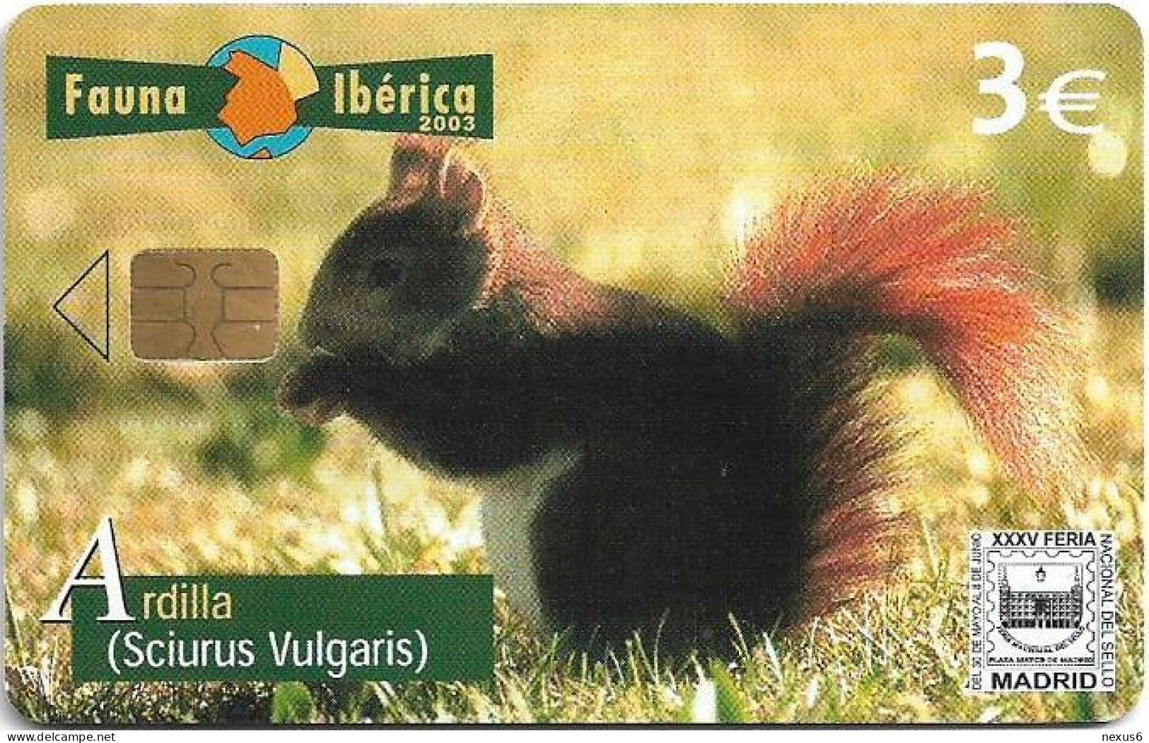 Spain - Telefonica - Fauna Iberica - Ardilla Squirrel - P-531 - 05.2003, 3€, 5.000ex, Used - Privatausgaben