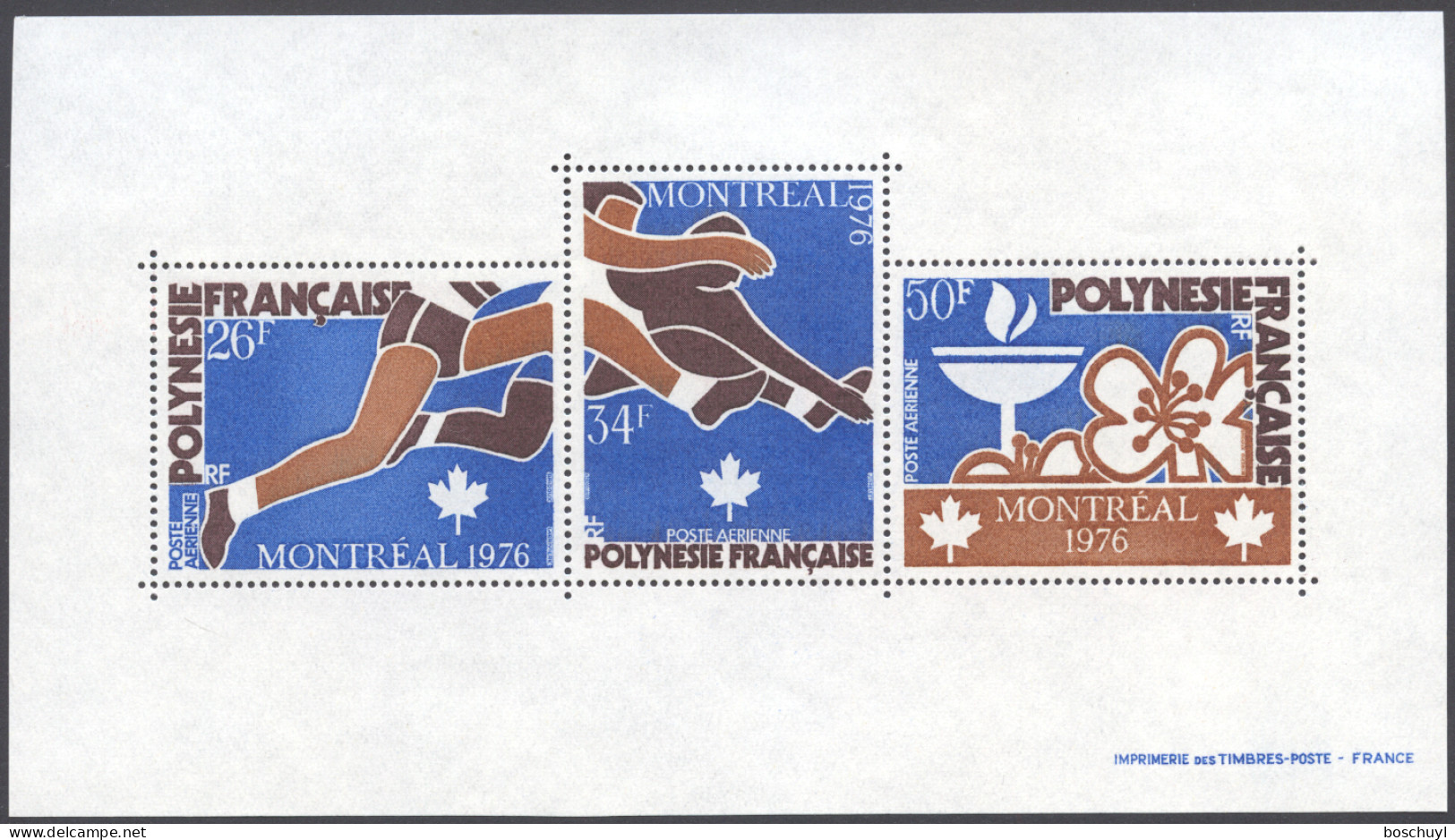 Polynesia, French, 1976, Olympic Summer Games Montreal, Sports, MNH, Michel Block 3 - Blocchi & Foglietti