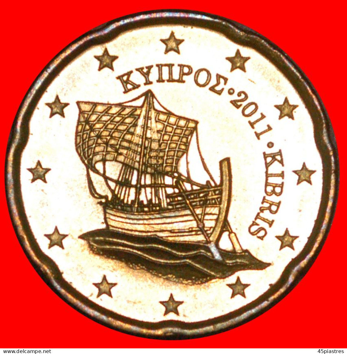 * GREECE (2008-2022): CYPRUS  20 CENT 2011! SHIP NORDIC GOLD MINT LUSTRE! UNCOMMON YEAR! · LOW START · NO RESERVE! - Cyprus