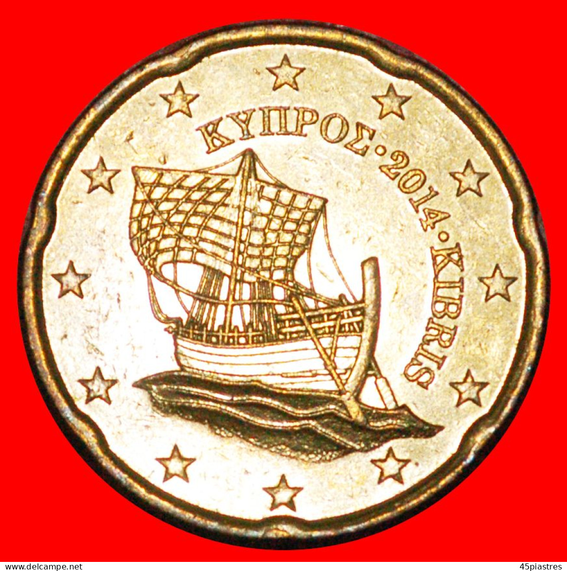 * GREECE (2008-2022): CYPRUS  20 CENT 2014! SHIP NORDIC GOLD MINT LUSTRE! UNCOMMON YEAR! · LOW START · NO RESERVE! - Chypre