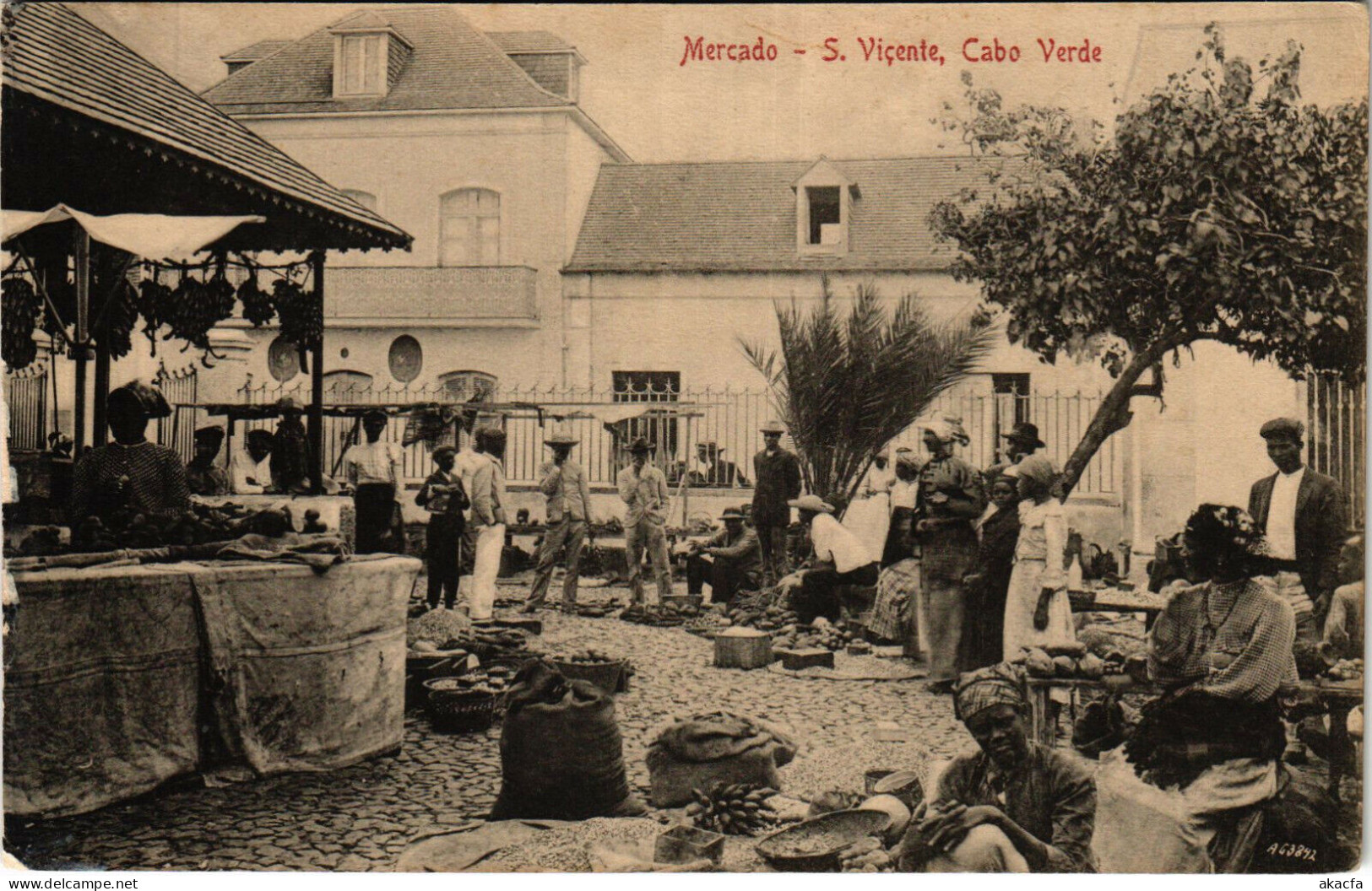 PC CPA CAPE VERDE / PORTUGAL, MERCADO, S. VICENTE, VINTAGE POSTCARD (b13360) - Cap Vert