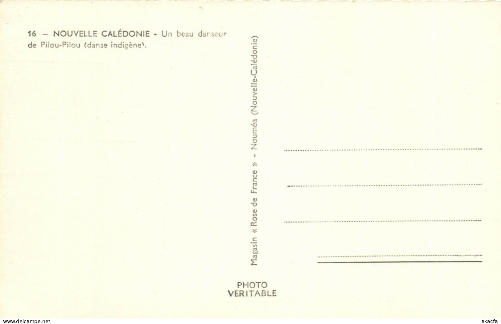 PC CPA NEW CALEDONIA, PACIFIC, DANSEUR DE PILOU-PILOU, Postcard (b19308) - Nouvelle Calédonie