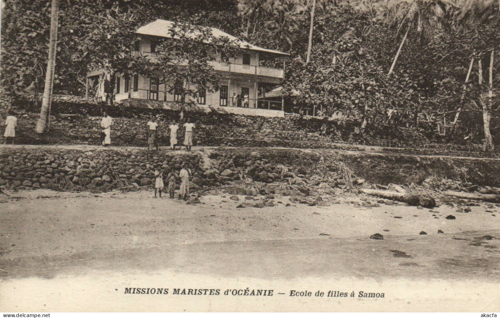 PC CPA SAMOA, PACIFIC, ECOLE DE FILLES Á SAMOA, Vintage Postcard (b19455) - Samoa