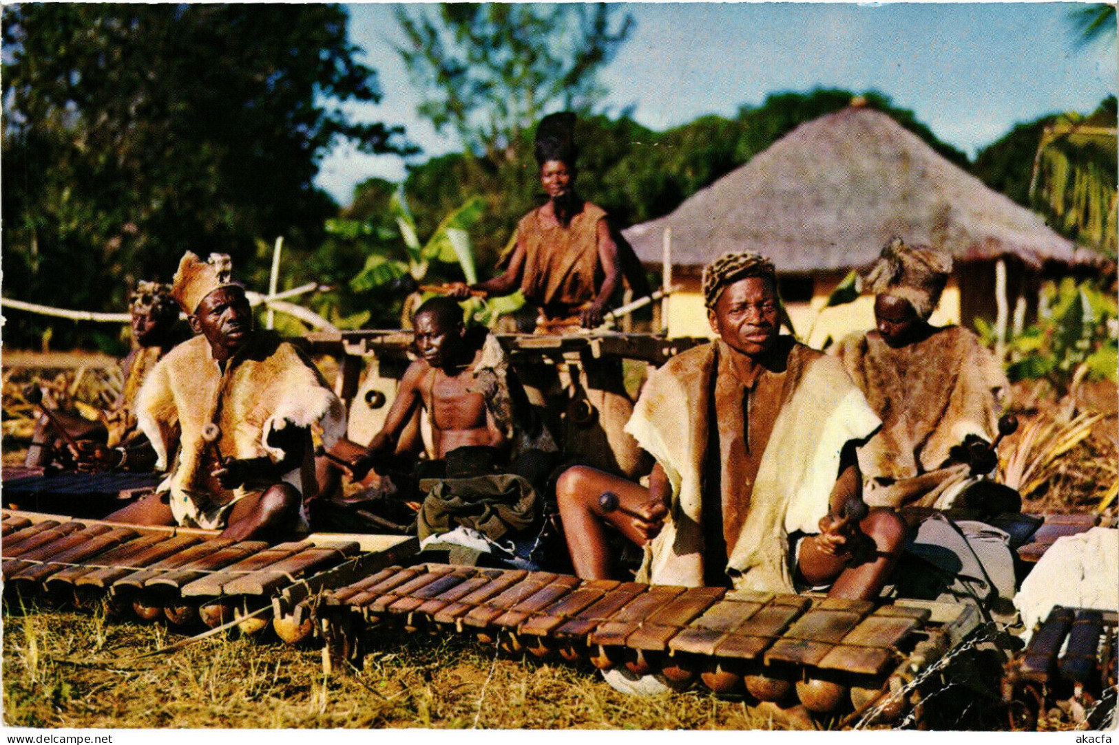 PC CPA MOZAMBIQUE, ZAVALA, TIMBILA AND MARIMBA PLAYERS, POSTCARD (b20777) - Mozambique