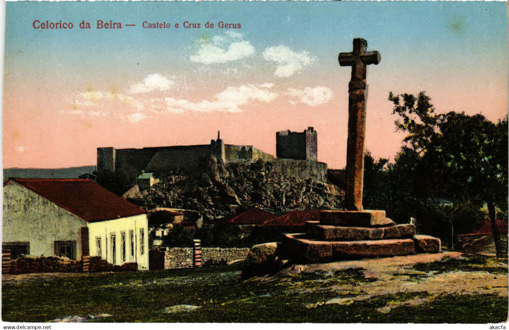 PC CPA MOZAMBIQUE, CELORICO DA BEIRA, CASTELO E CRUZ, VINTAGE POSTCARD (b20813) - Mozambique