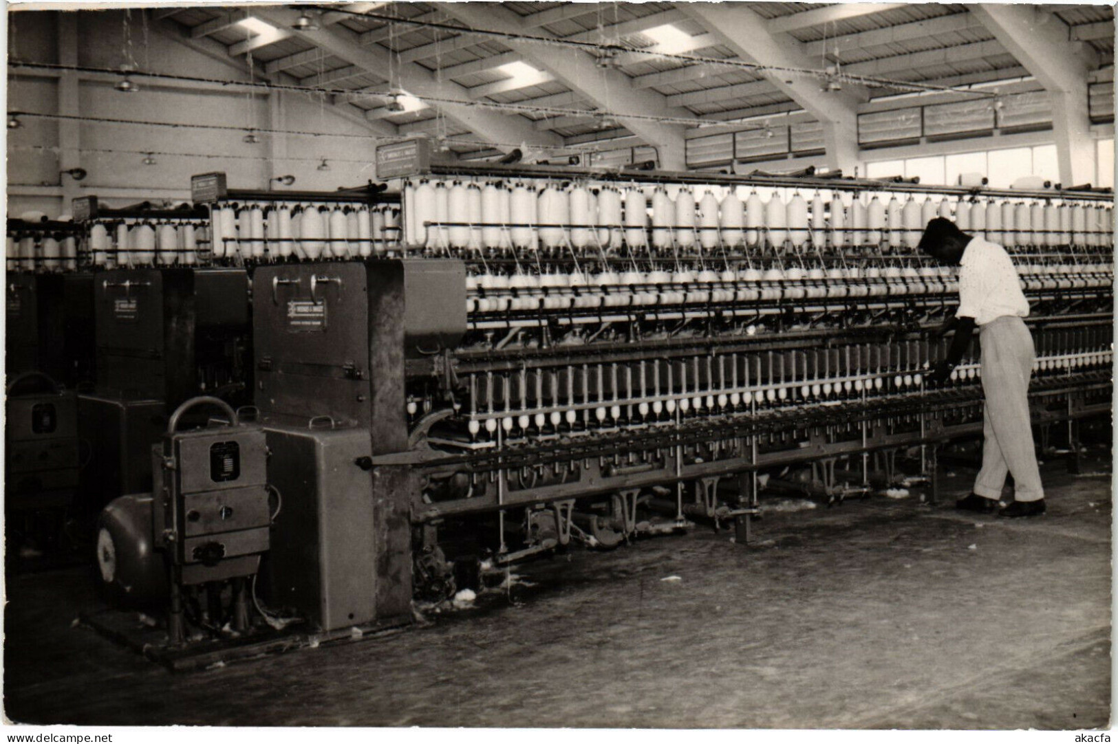 PC CPA ANGOLA / PORTUGAL, LUANDA, COTTON FACTORY, REAL PHOTO Postcard (b21624) - Angola