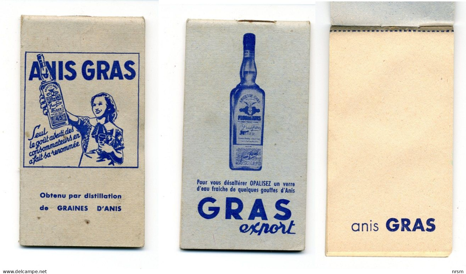 Bistrot / Ancien Carnet De Commande Ou De Jeu Publicitaire ANIS GRAS - ANIS EXPORT - Objets Publicitaires