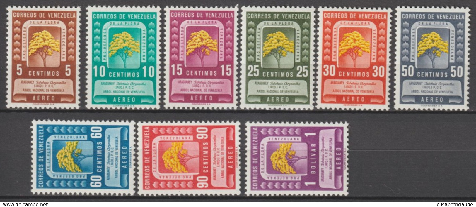 VENEZUELA - 1950 - SERIE COMPLETE RARE POSTE AERIENNE YVERT N°287/296 ** MNH - COTE = 150 EUR - Venezuela