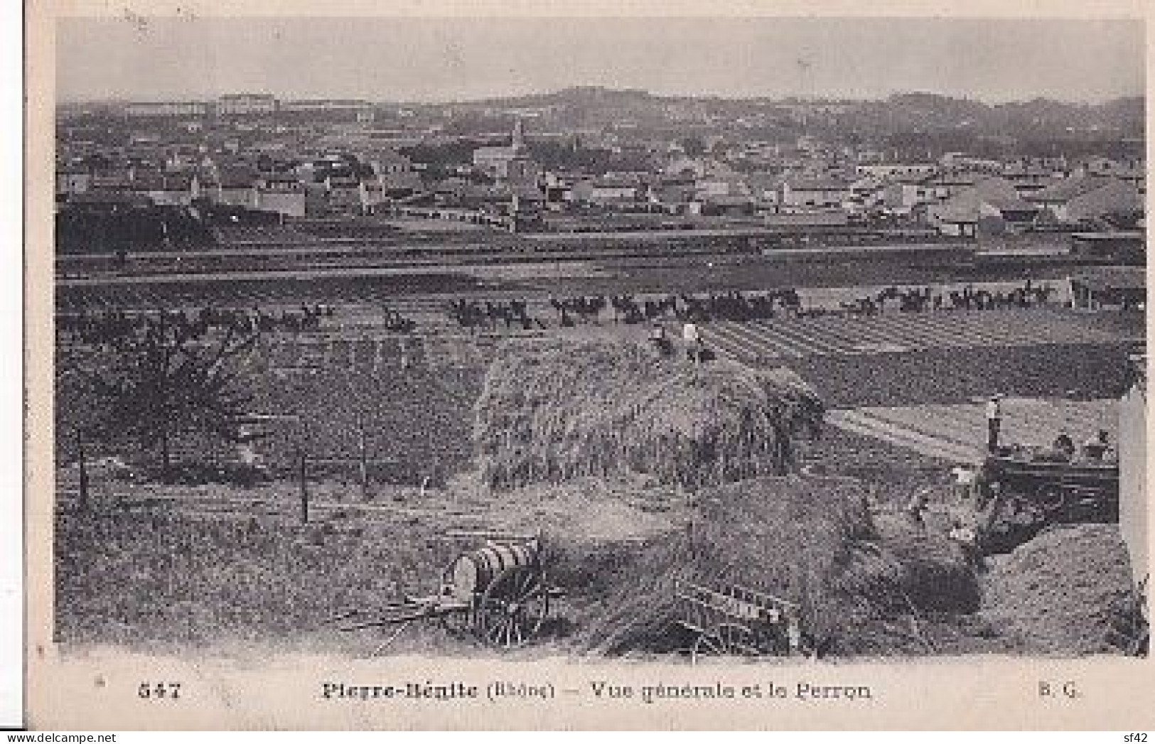 PIERRE BENITE                  VUE GENERALE ET LE PERRON           MOISSONNEUSE EN PP - Pierre Benite