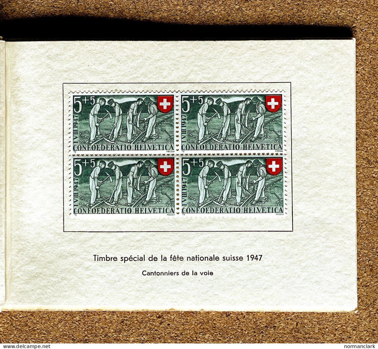 SWITZERLAND 1947 OFFICIAL PRESENTATION BOOKLET FOR CONGRESS MINT BLOCKS 0F 4 (1) - Other & Unclassified