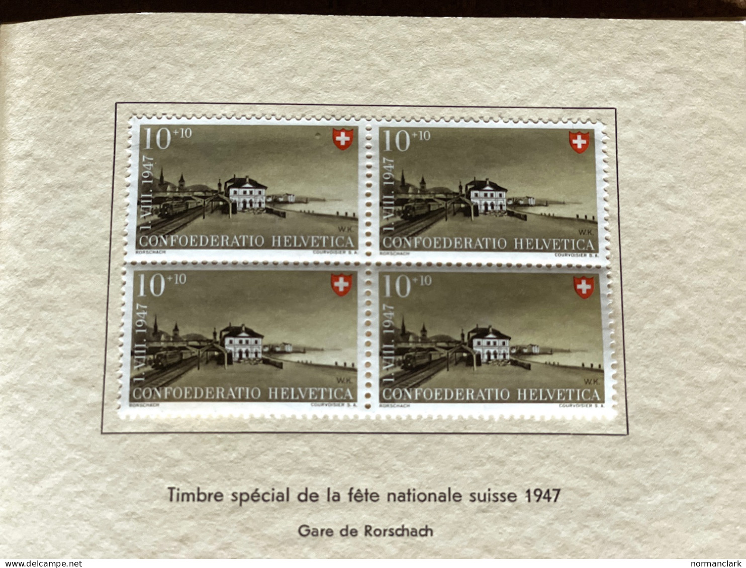 SWITZERLAND 1947 OFFICIAL PRESENTATION BOOKLET FOR CONGRESS MINT BLOCKS 0F 4 (1) - Other & Unclassified