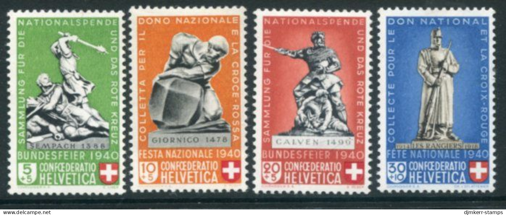 SWITZERLAND 1940 Pro Patria: Monuments LHM / *  . Michel 364-67 - Unused Stamps