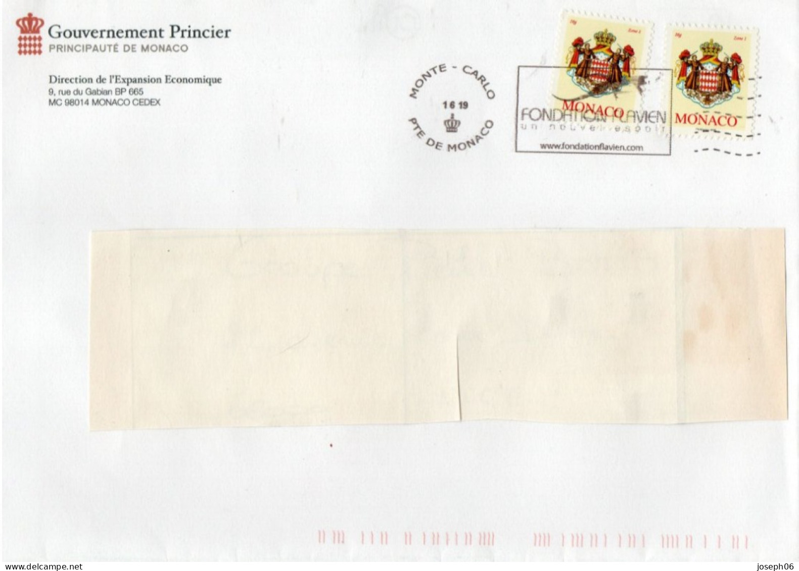 MONACO    2009   Autoadhésif   Y.T. N° 2676  Sur Enveloppe  Oblitéré - Used Stamps