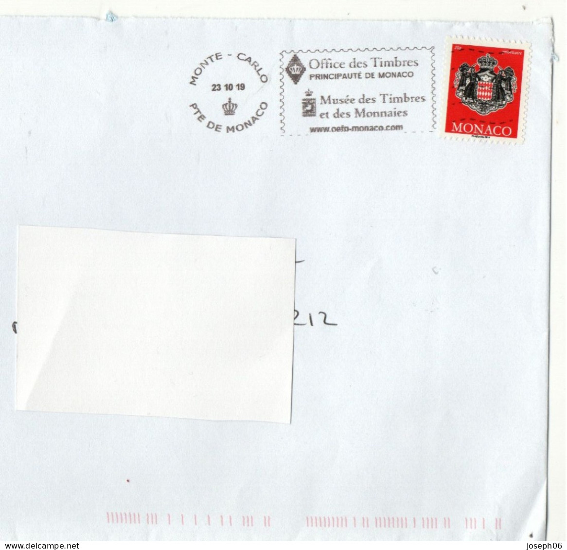 MONACO    2014   Autoadhésif   Y.T. N° 2945  Sur Enveloppe  Oblitéré - Used Stamps