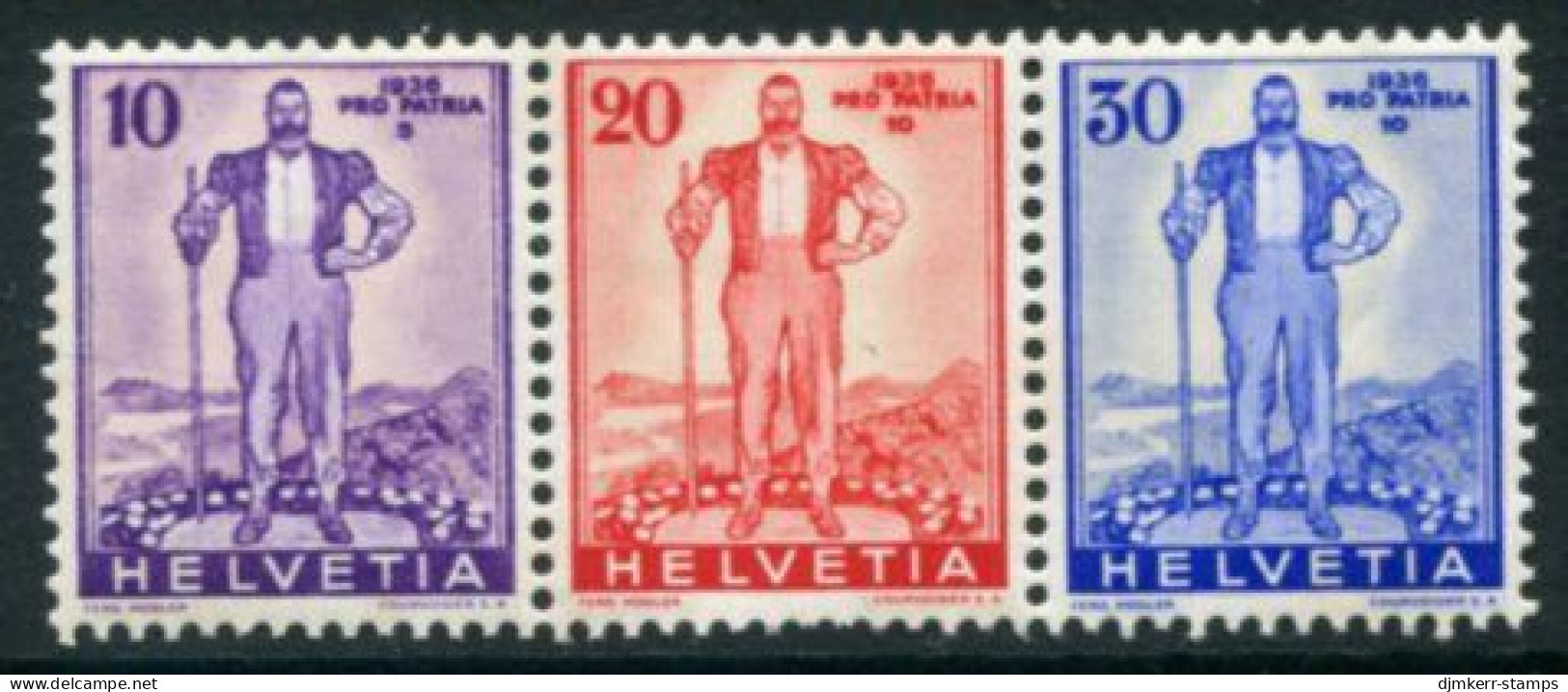 SWITZERLAND 1936 Pro Patria Ex Block MNH / **. Michel A294-296 - Nuovi