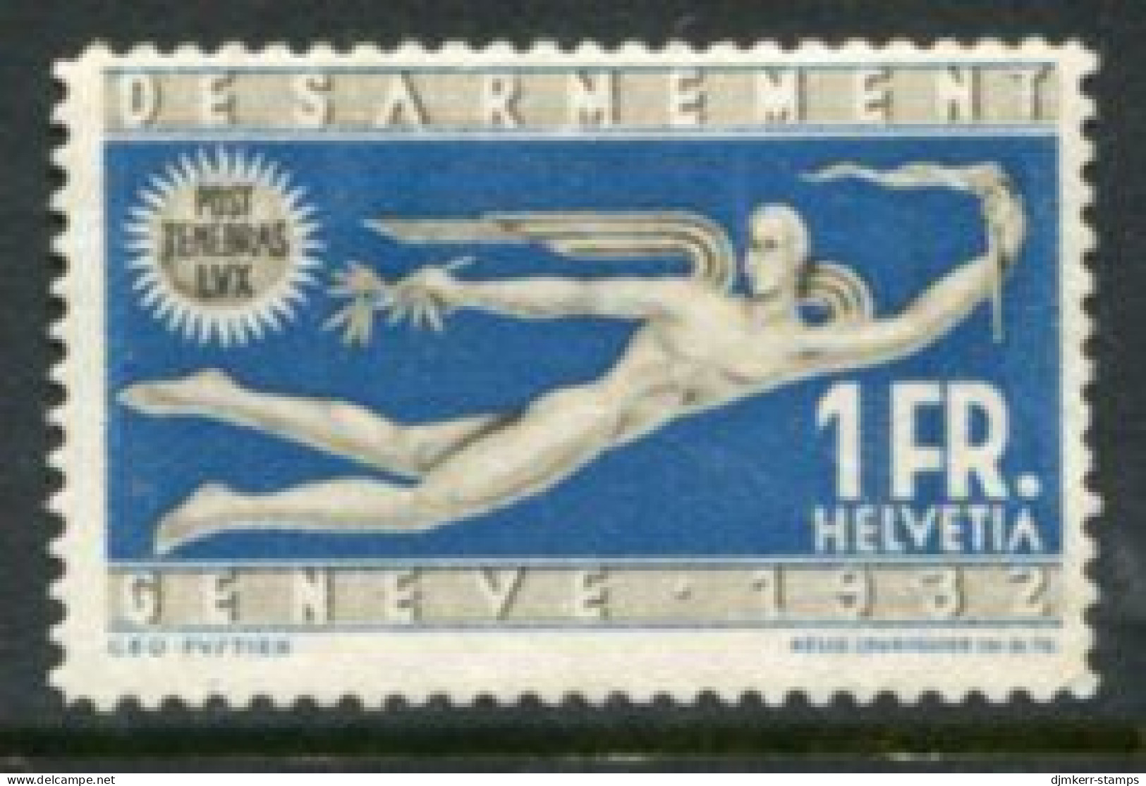 SWITZERLAND 1932 Disarmament 1 Fr.LHM / *. Michel 255 - Ungebraucht
