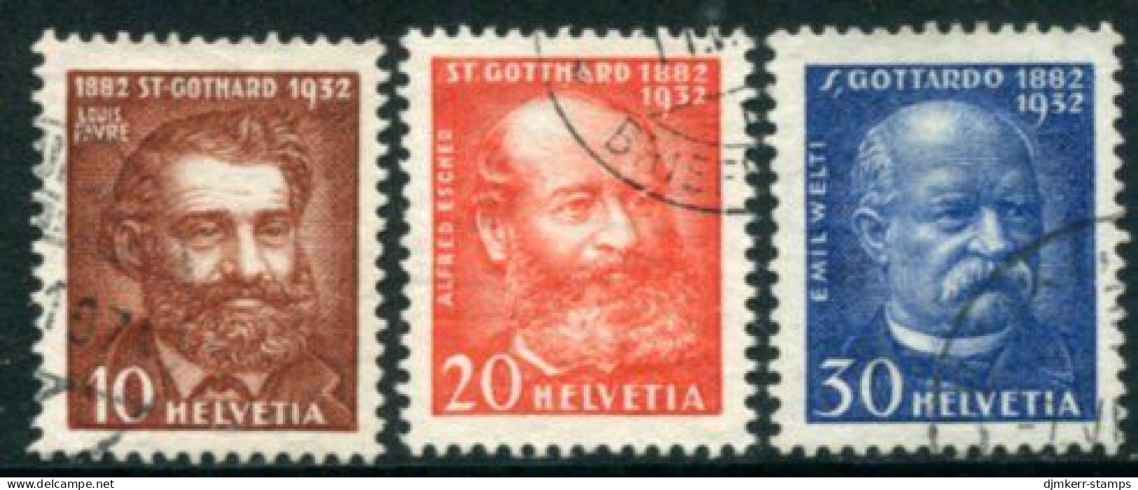 SWITZERLAND 1932 St. Gothard Railway. Used. Michel 259-61 - Used Stamps