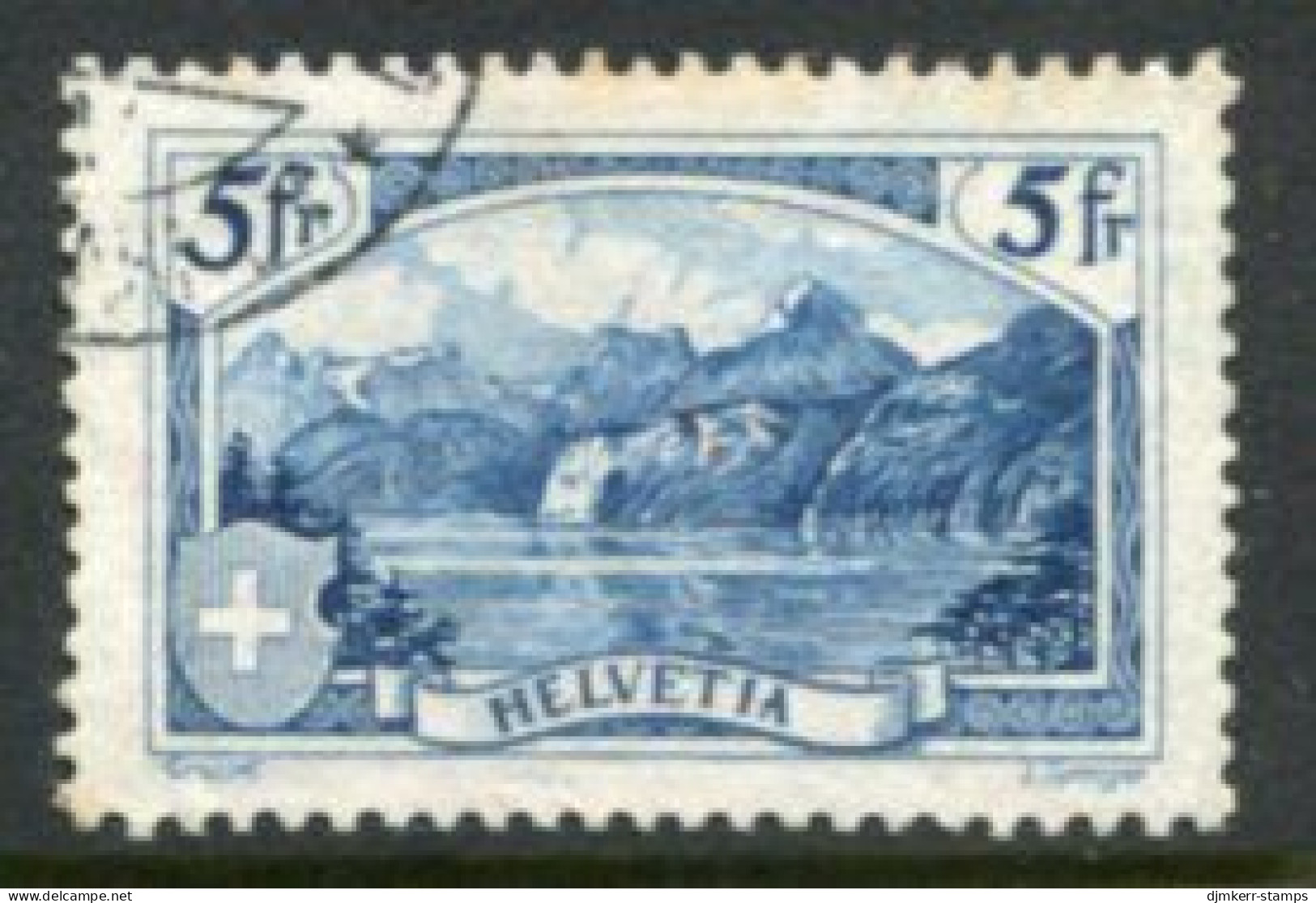 SWITZERLAND 1928 Landscape 5 Fr. Used. Michel 227 - Usados