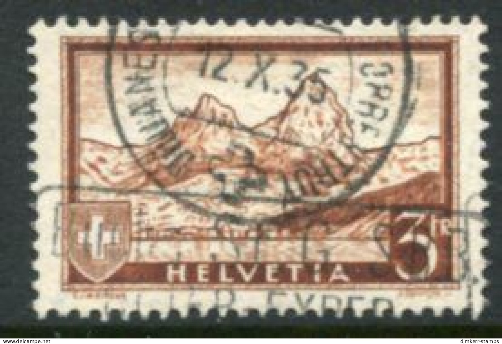 SWITZERLAND 1928 Landscape 3 Fr. Used. Michel 226 - Used Stamps