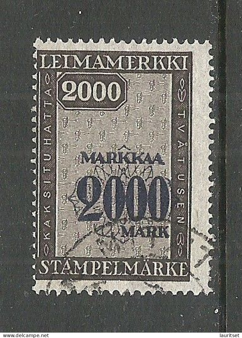FINLAND FINNLAND Stempelmarke Documentary Tax Taxe 2000 Mk. O - Revenue Stamps