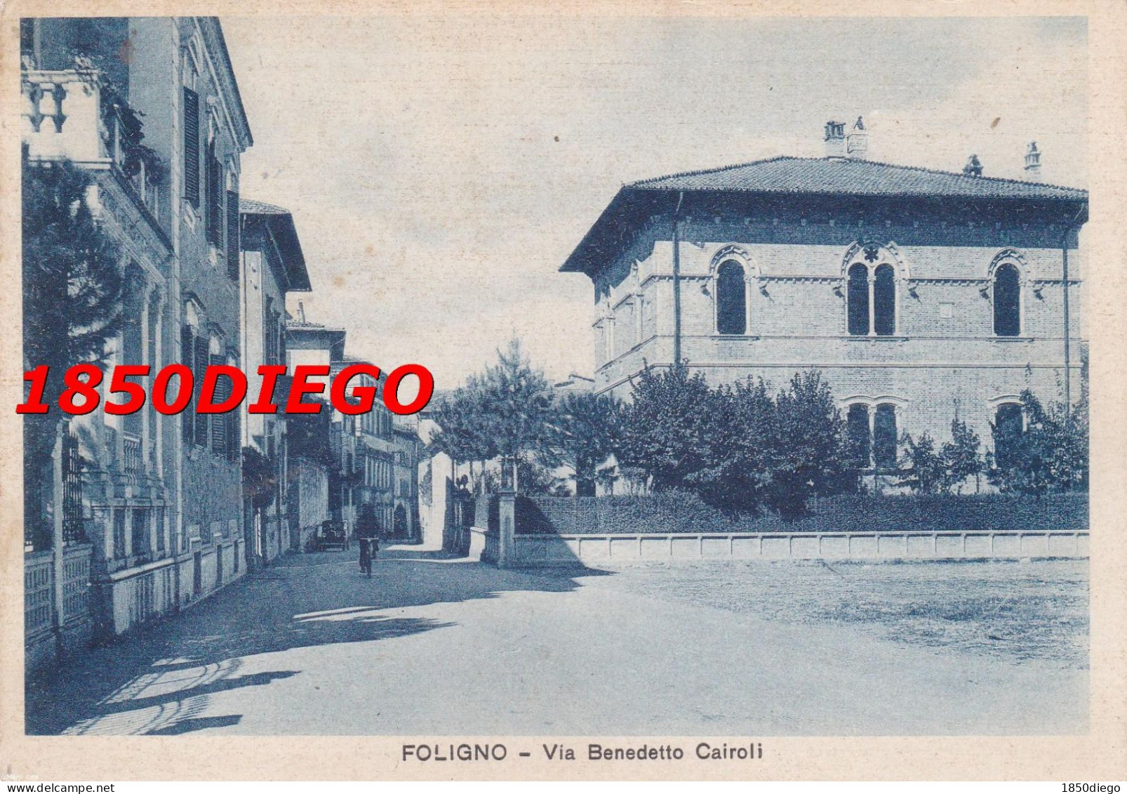 FOLIGNO - VIA BENEDETTO CAIROLI F/GRANDE VIAGGIATA  1939 ANIMATA - Foligno
