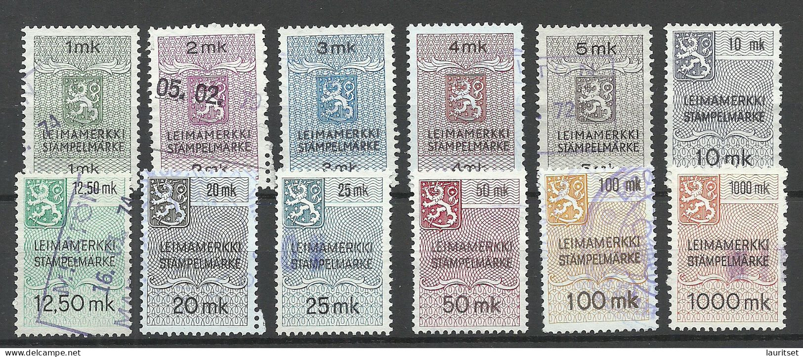 FINLAND FINNLAND Stempelmarken Documentary Tax Taxe O - Revenue Stamps