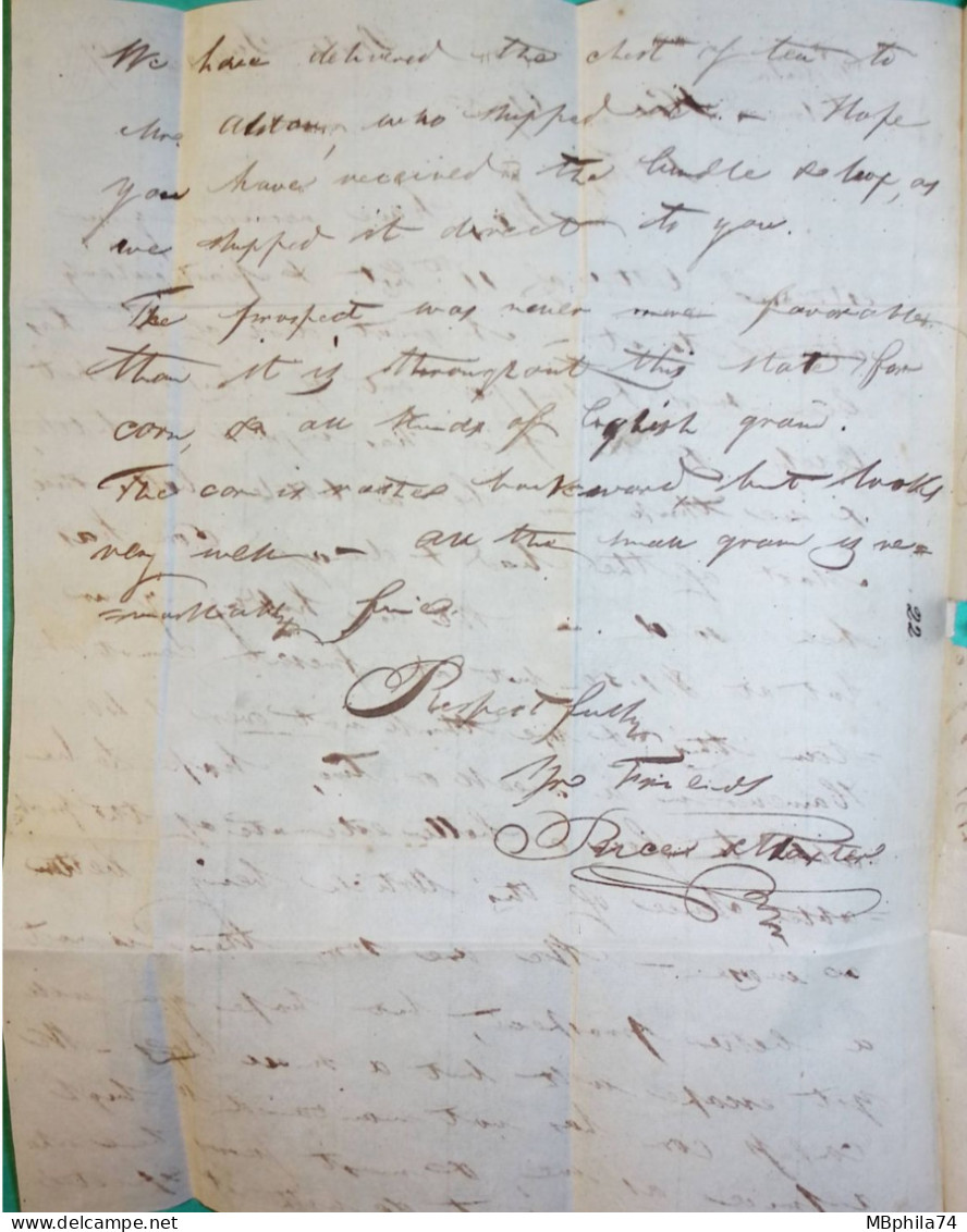 LETTRE LETTER BOSTON USA ETATS UNIS POUR FOR EDENTON CAROLINE DU NORD NORTH CAROLINA 1817 - …-1845 Vorphilatelie