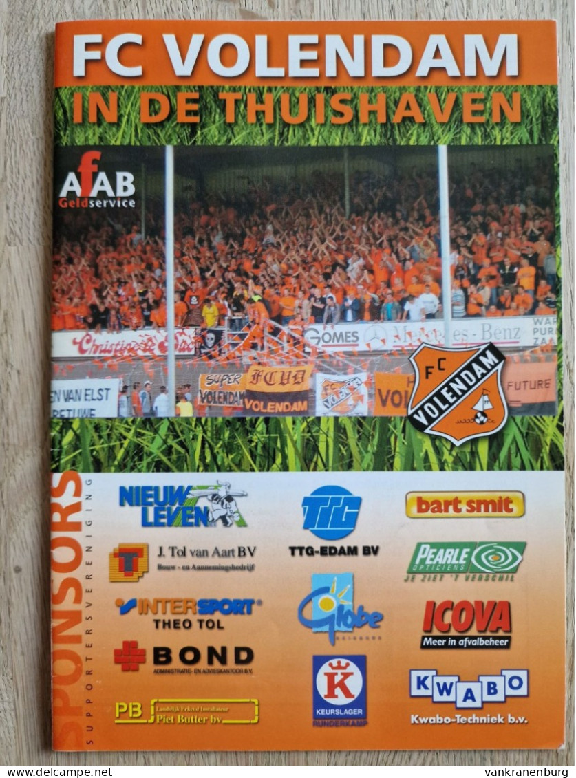 Programme FC Volendam - Ajax Amsterdam - 15.2.2004 - Eredivisie - Holland - Programm - Football - Boeken