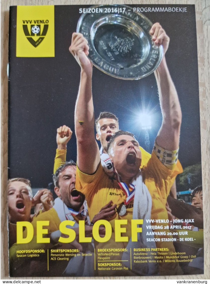 Programme VVV Venlo - Jong Ajax - 28.4.2017 - Jupiler League - Holland - Programm - Football - Boeken