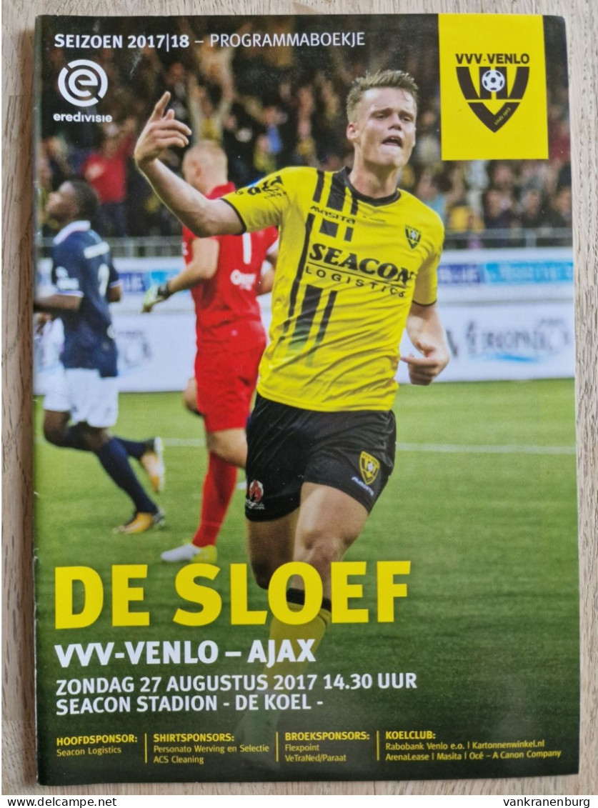 Programme VVV Venlo - Ajax - 27.8.2017 - Eredivisie - Holland - Programm - Football - Bücher