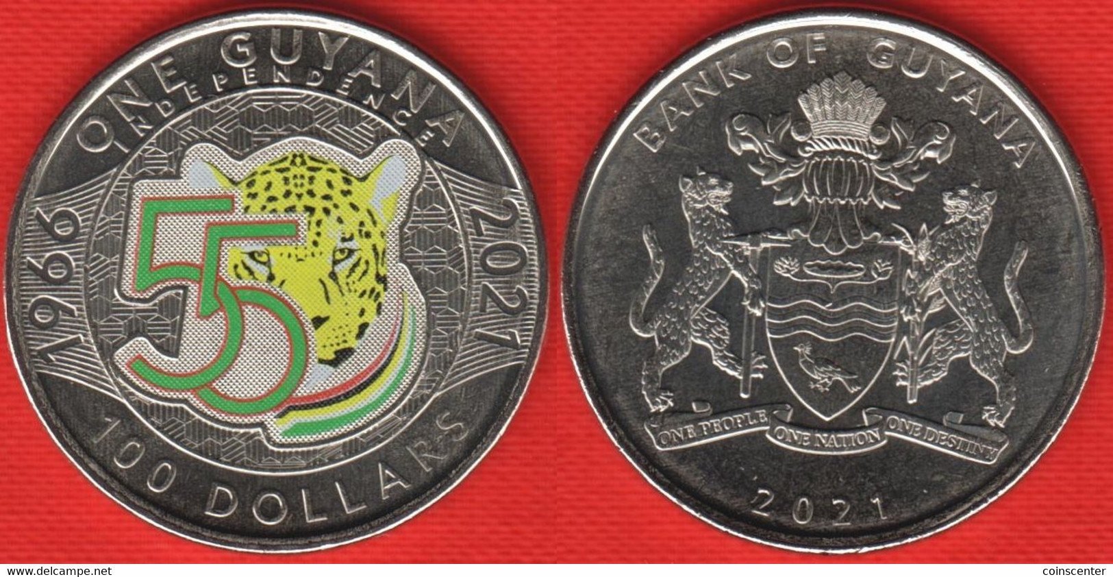 Guyana 100 Dollars 2021 "Independence" Colored UNC - Guyana