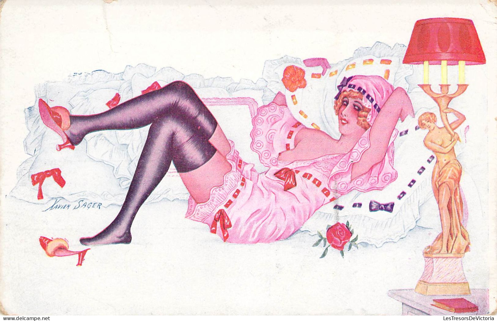 Illustrateur - Sager - Rêve D'amour - Fantaisies Trichromes - Hérotique - Carte Postale Ancienne - Sager, Xavier