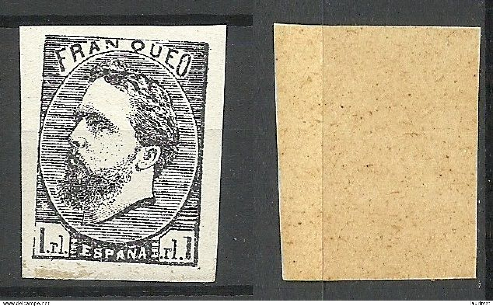 SPAIN Easpana 1873 Carlistische Post Don Carlos Michel 1 Pa (proof Essay) MNH - Carlisten