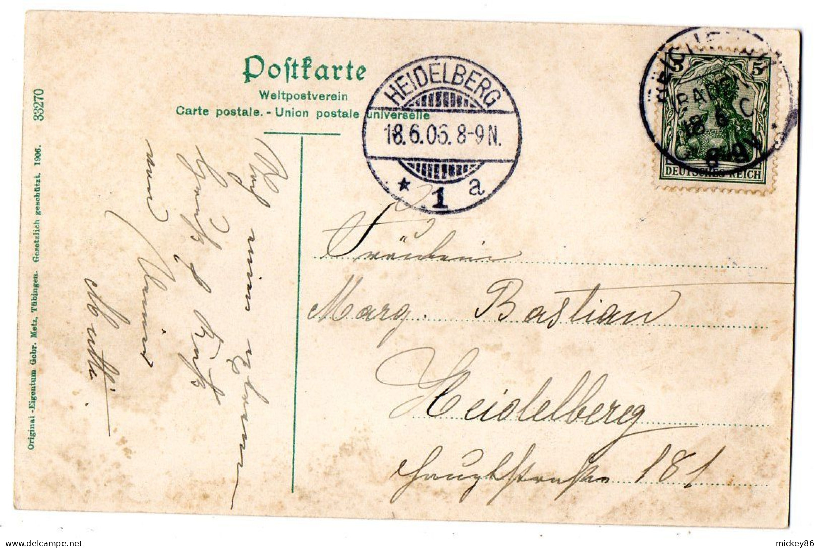 Allemagne --REICHENAU -1906- Niederzell ..bateaux--..timbre...cachet - Other & Unclassified