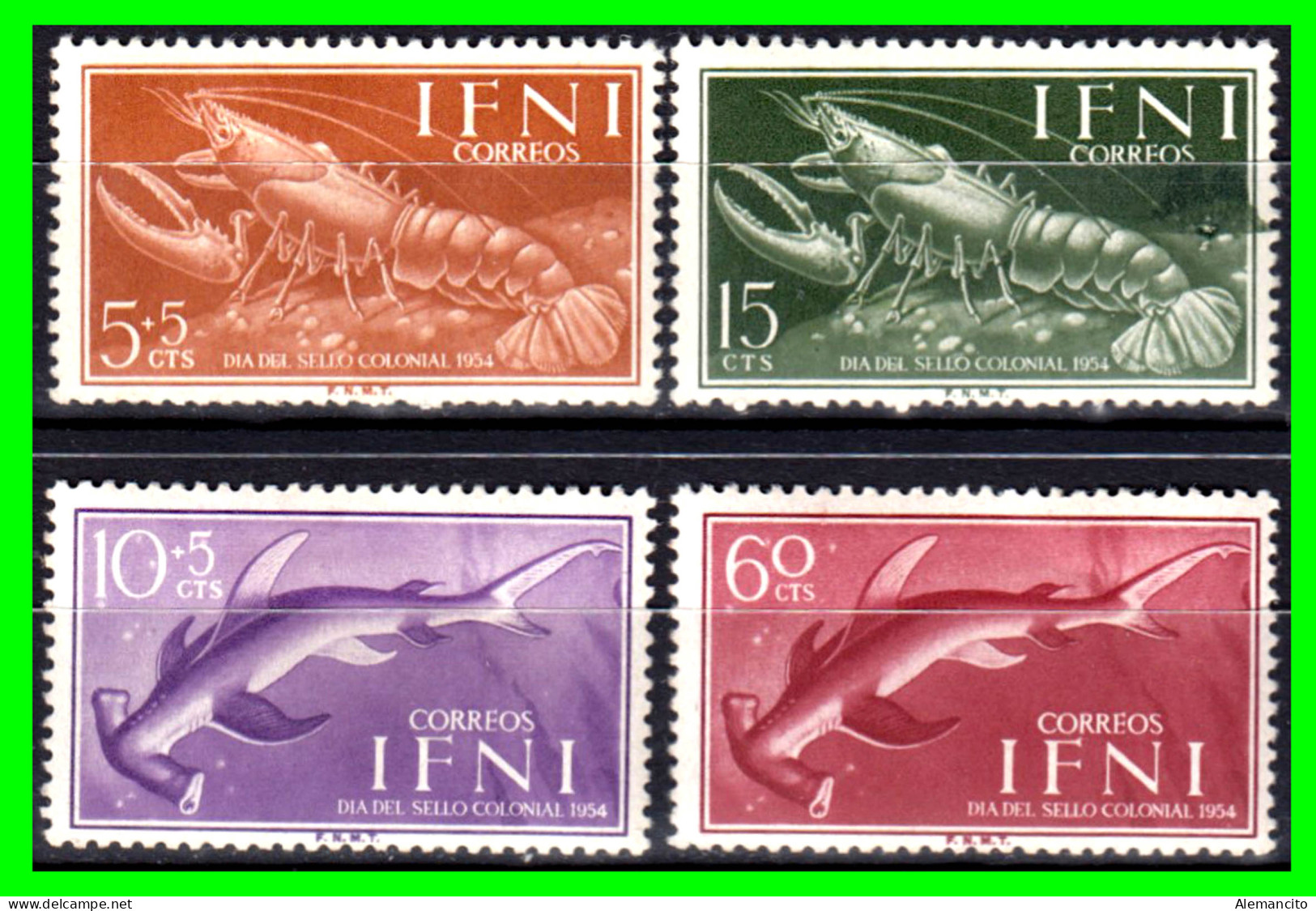 ESPAÑA COLONIAS ESPAÑOLAS ( IFNI ESPAÑOL AFRICA ) SELLOS AÑO 1954 FAUNA - NUEVOS - - Ifni