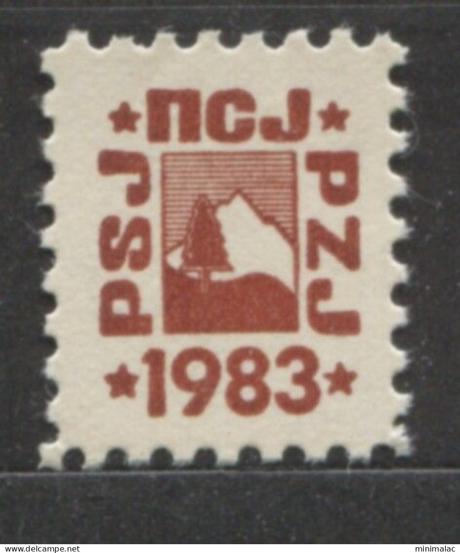 Yugoslavia 1983, Stamp For Membership Mountaineering Association Of Yugoslavia, Revenue, Tax Stamp, Cinderella, Brown - Service