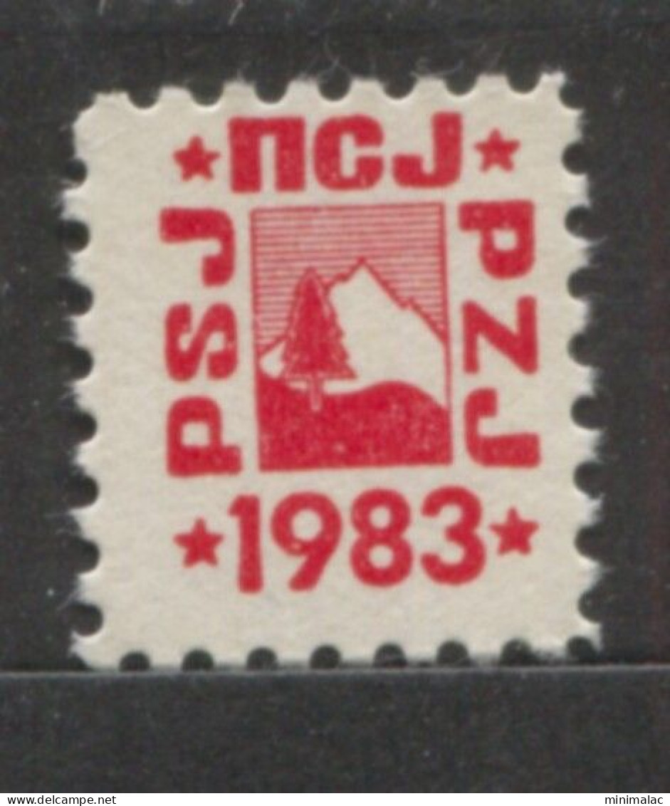 Yugoslavia 1983, Stamp For Membership Mountaineering Association Of Yugoslavia, Revenue, Tax Stamp, Cinderella, Red - Officials