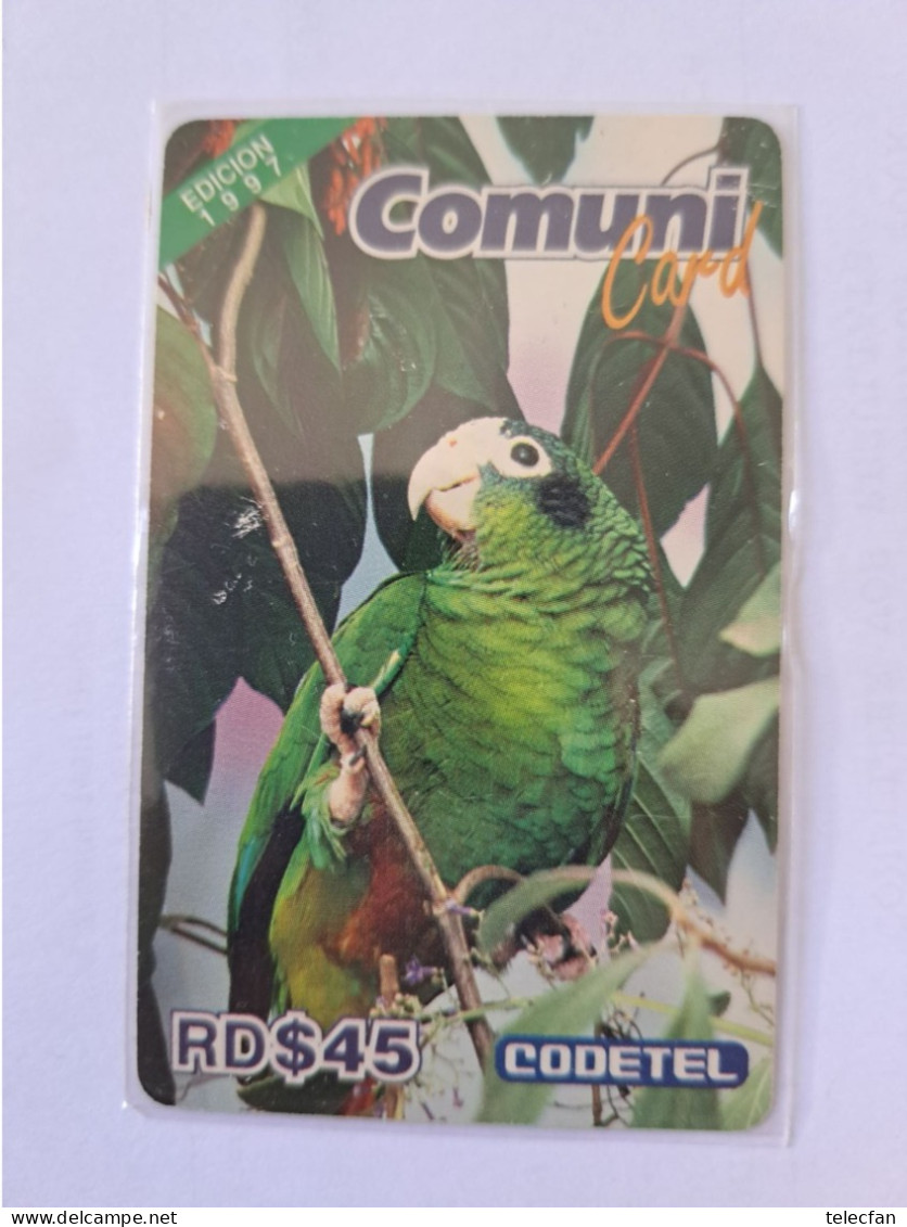 DOMINICAINE REP. COMUNI CARD PARROT PERROQUET 45$ UT - Loros